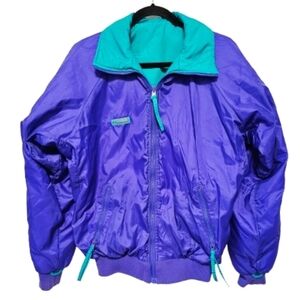 Columbia Vintage Purple and Teal REVERSIBLE Puffer Jacket Men's Size Medium